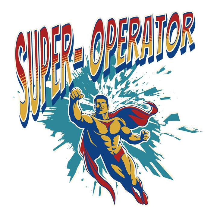 Sticker Super Operator, Autoadeziv, Cri-Flo, Marime 6 cm