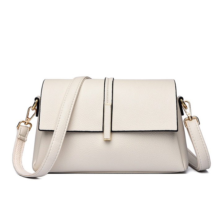 Geanta Crossbody pentru Femei cu Curea Detasabila, Esther Beauty®, 25×15×10 cm, PU Impermeabil, Usor de Curatat, Alb